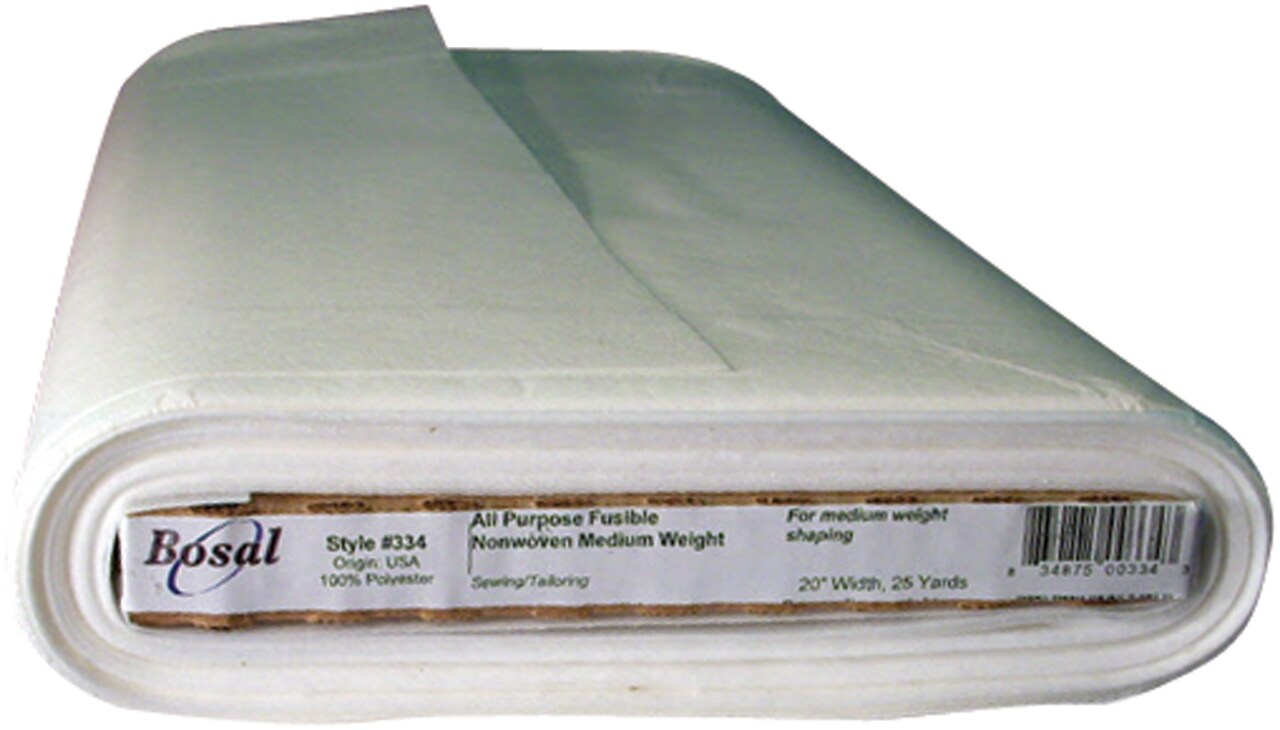 Bosal Fusible Non-Woven All-Purpose Interfacing-White 20"X25yd